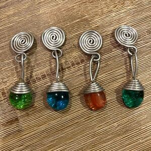 Craft Flat Marbles and Silver Wire